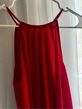 NWT Lush Pleated Chiffon Red Sleeveless Top